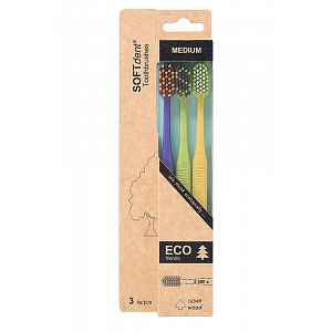 Soft Dent Eco zubní kartáček medium 3 ks - 100 dní na vrácení zboží