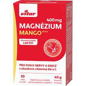 Vitar Magnezium 400mg + vit.B6 + vit.C 20 sáčků