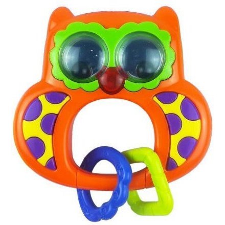 Dětské chrastítko se zvukem Baby Mix Sovička oranžová
