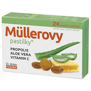 Müllerovy pastilky s propolisem a Aloe vera 24ks