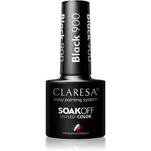 Claresa SoakOff UV/LED Color Black gelový lak na nehty odstín 900 5 g