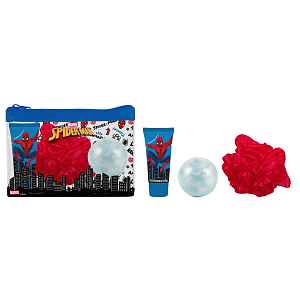 EP Line Spiderman - toaletní taška + sprchový gel 35 ml + bomba do koupele + mycí houba
