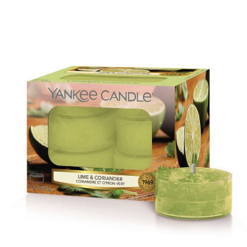 Yankee Candle Aromatické čajové svíčky Lime & Coriander  12 x 9,8 g