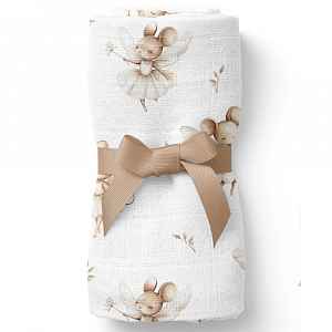 BocioLand Luxusní osuška, plenka 110x110cm, bambusová, Myšky