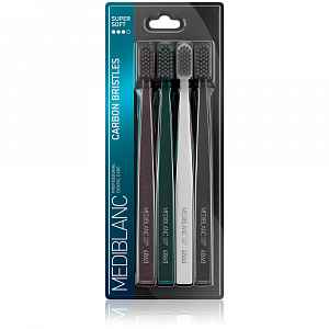 MEDIBLANC Zubní kartáček s uhlíkovými štětinami 4 ks