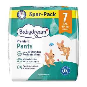 Babydream Plenkové kalhotky Premium XXL, 17+ kg, vel. 7, Jumbo-Pack 32 ks 32 ks