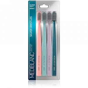 MEDIBLANC Zubní kartáček se stříbrnými štětinami 4 ks