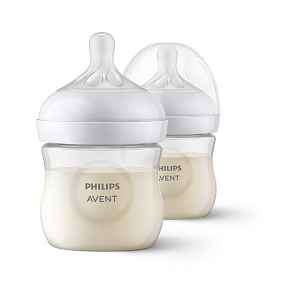 Avent láhve Natural Response průhledná dudlík s ventilem AirFree 2 ks 125 ml