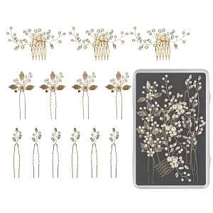 Sada ozdobných vlásenek a hřebínků Sibel Festive Hair Pins Golden Color Kit - 13 ks, zlatá