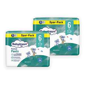 Babydream Plenkové kalhotky Premium XL, 15+ kg, vel. 6, 2×36 ks 72 ks 72 ks
