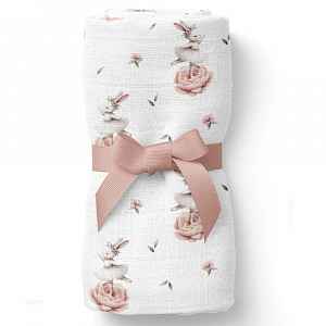 BocioLand Luxusní osuška, plenka 110x110cm, bambusová, Králíčci