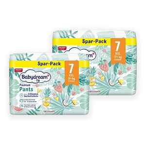 Babydream Plenkové kalhotky Premium XXL, 17+ kg, vel. 7, XXL balení 64 ks 64 ks