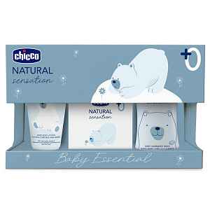 Chicco Natural Sensation 0+ šampon a sprchový gel pro děti od narození 200 ml + 0+ tělové mléko pro děti od narození 150 ml + 0+ EDP pro děti od narození 100 ml