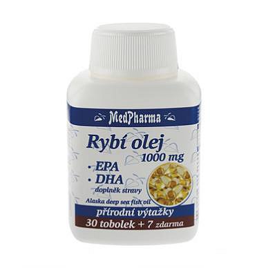 MedPharma Rybí olej 1000 mg+EPA+DHA tobolky 37