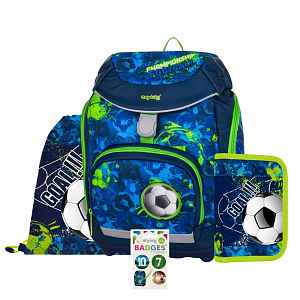 Oxybag OXY SHERPY - školní set Fotbal 4 ks: batoh, penál, sáček, placky