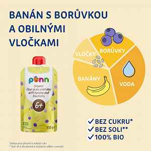 Salvest Põnn BIO Banán s borůvkou a obilnými vločkami 110g