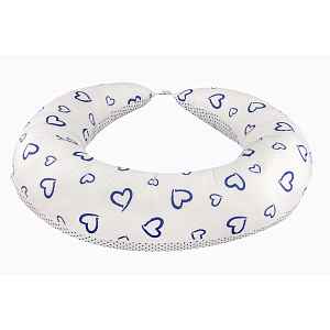 Bomimi ABRA multifunkční polštář XXL, SRDÍČKA-puntíky modrá/bílá