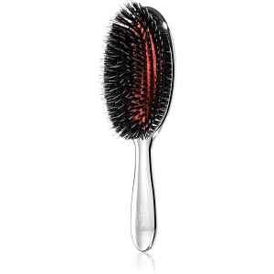 Janeke Chromium Line Air-Cushioned Brush with Bristles and Nylon Reinforcement oválný kartáč na vlasy 22 x 7 cm 1 ks