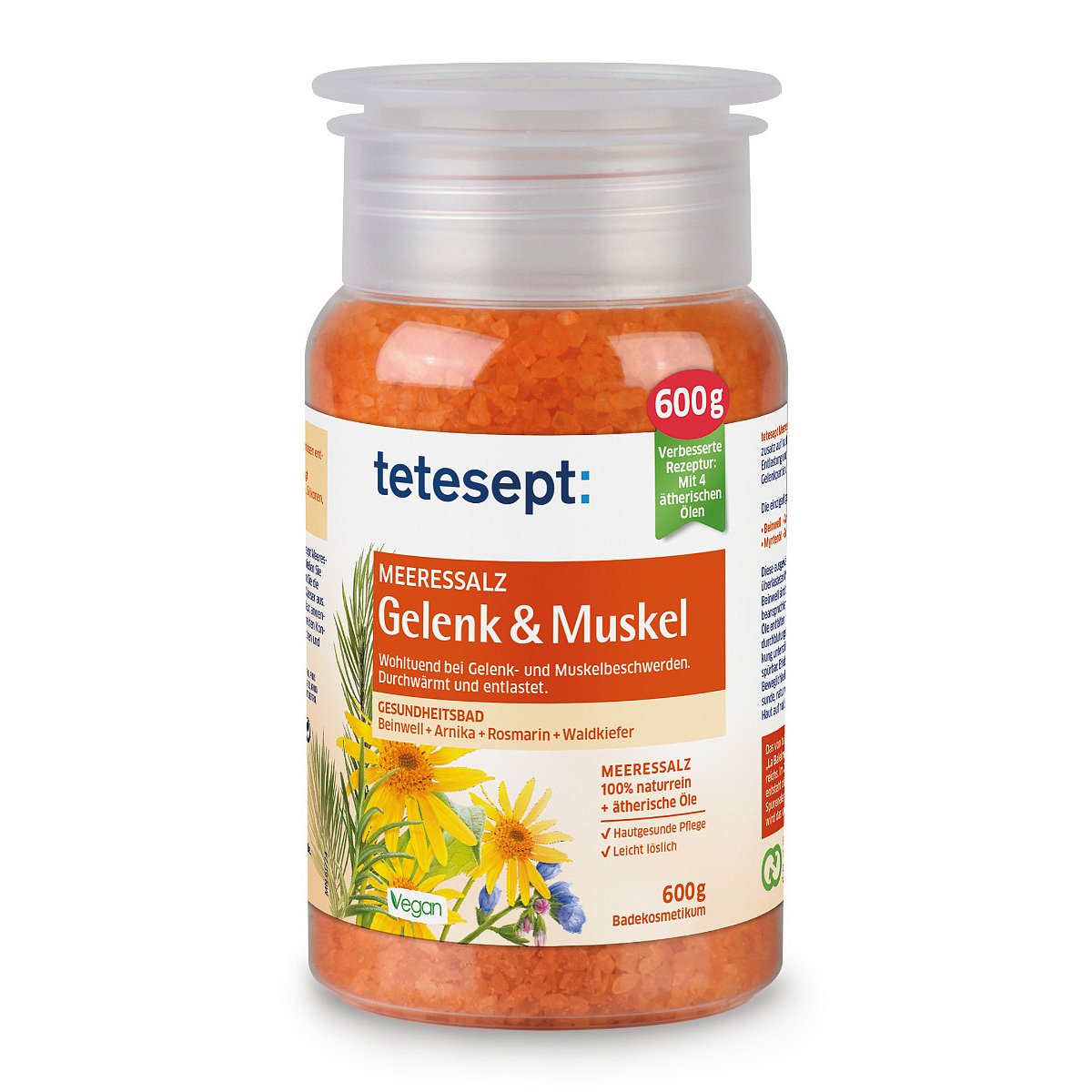 Tetesept Svaly a klouby mořská sůl do koupele 600 g