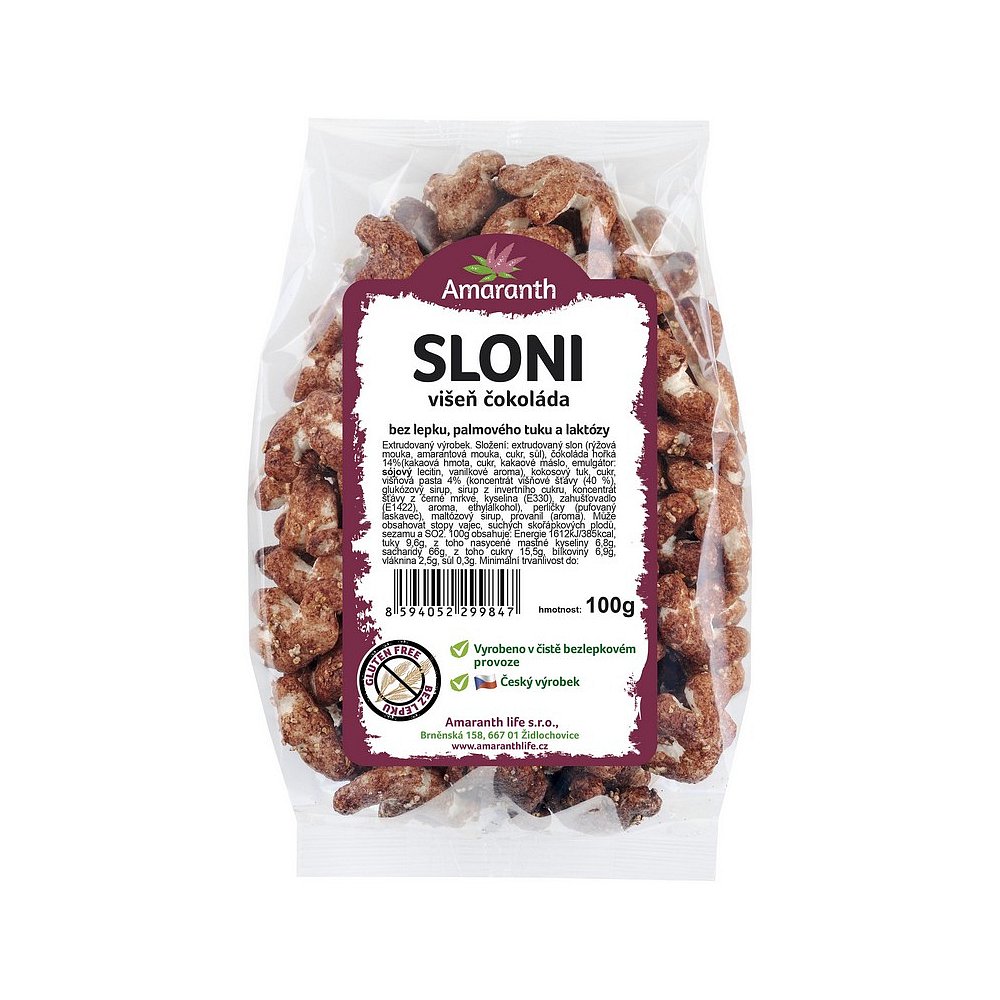 AMARANTH Sloni Čokoláda višeň 80 g