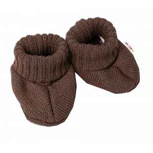 Baby Nellys Pletené botičky/capáčky STAR Hand Made, hnědé