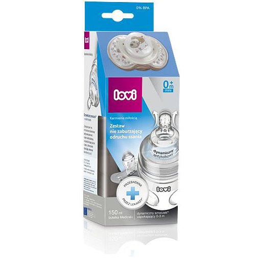 LOVI Láhev 150 ml 0% BPA super vent + dudlík