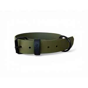 MA-NU Obojek Greeny Dreamy, Khaki, Kování: Černé, Obvod: 30 - 40 cm, Šířka: 2,5 cm