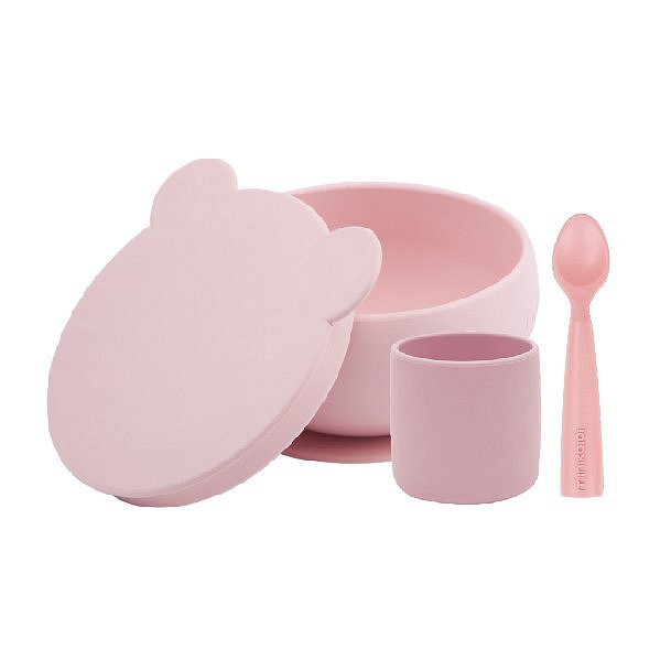 Minikoioi Set na stolování BLW I Pinky Pink 3 ks