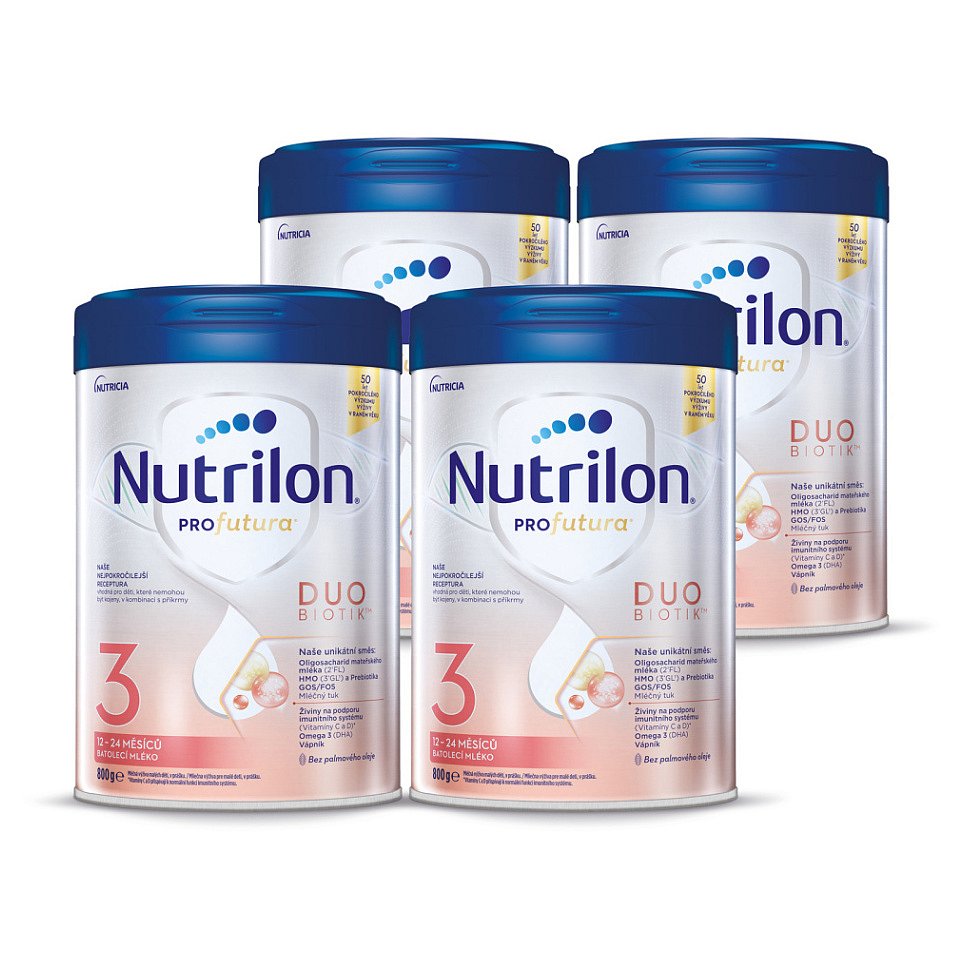 NUTRILON 3 Profutura Duobiotik batolecí mléko od ukončeného 12. měsíce 4 x 800 g