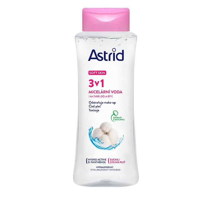 Astrid Soft Skin micelární voda 3v1 pro suchou a citlivou pleť 400 ml