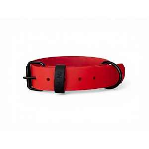 MA-NU Obojek Sweet Bloody, Červený, Kování: Černé, Obvod: 30 - 40 cm, Šířka: 2,5 cm