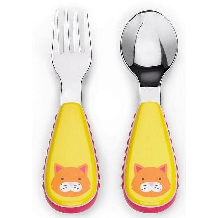 SKIP HOP Zoo Lžička/vidlička, nerez Opička