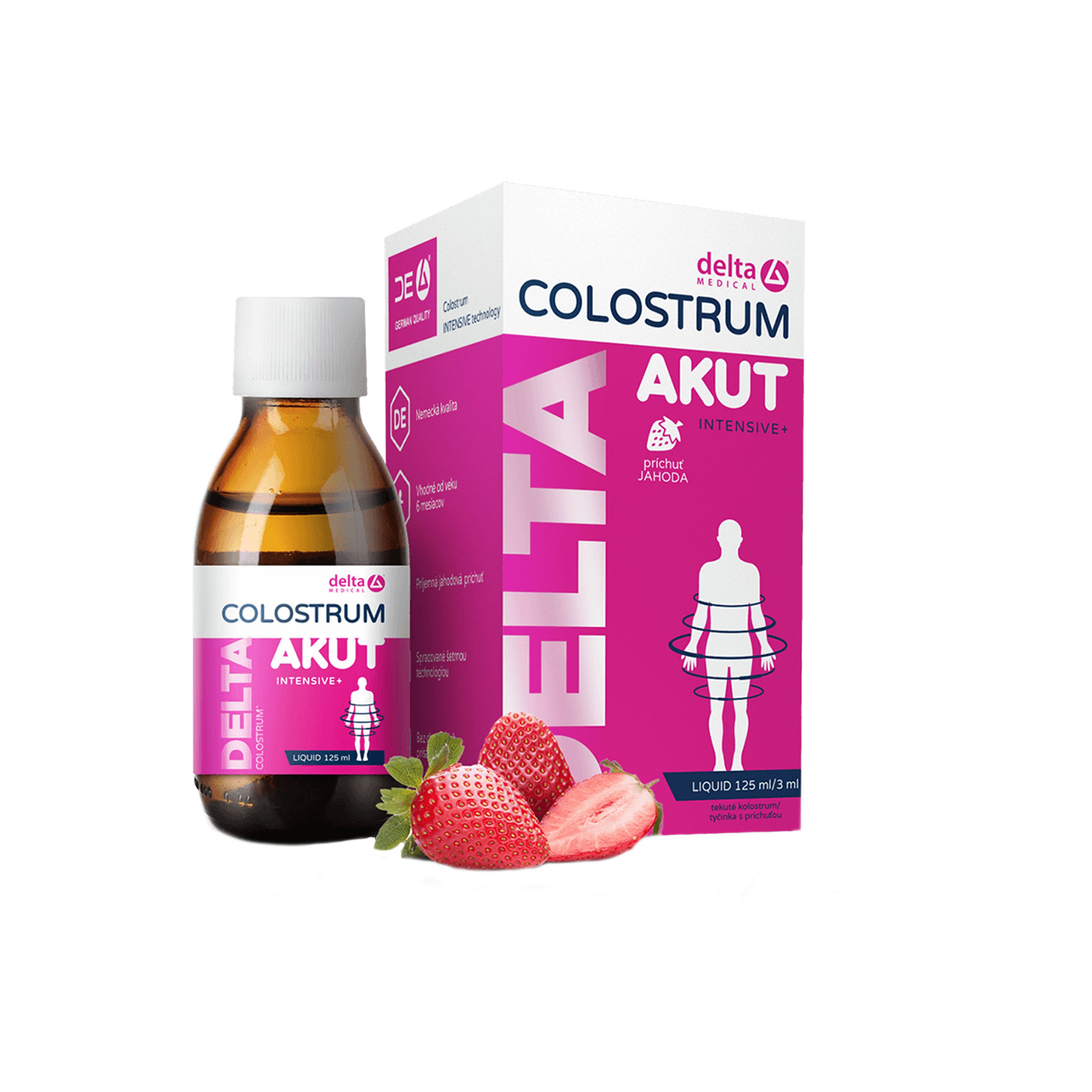 DELTA COLOSTRUM® AKUT Jahoda Tekuté 125ml