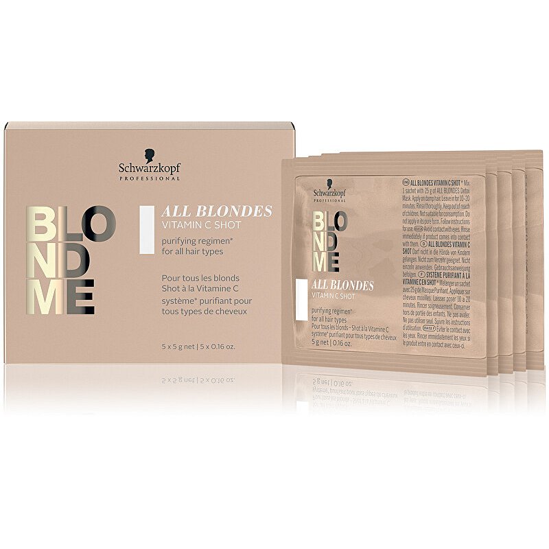Detoxikační vitamínová kúra pro matné blond vlasy BLONDME (Vitamin Shot) 5 x 5 g