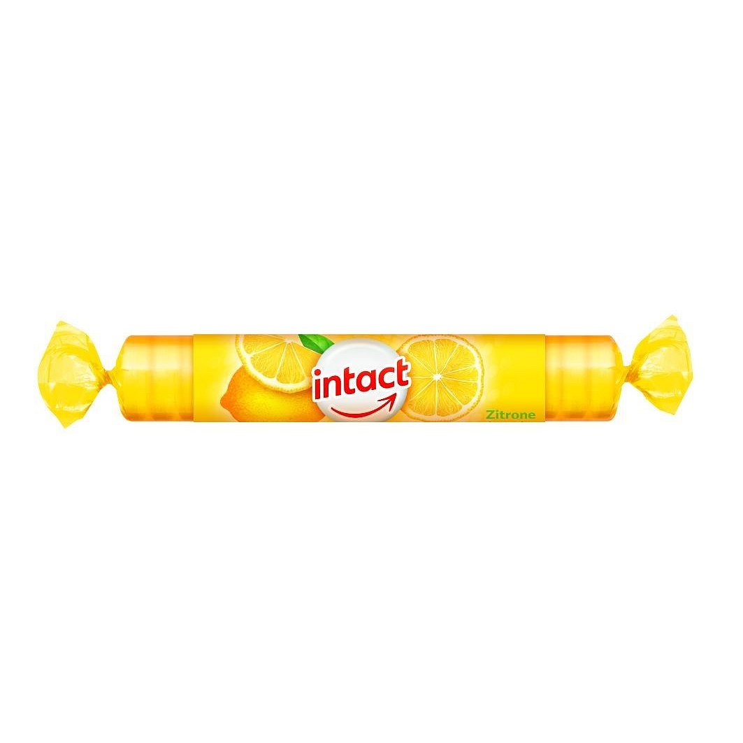 Intact Hroznový cukr s vitaminem C citron rolička 40 g