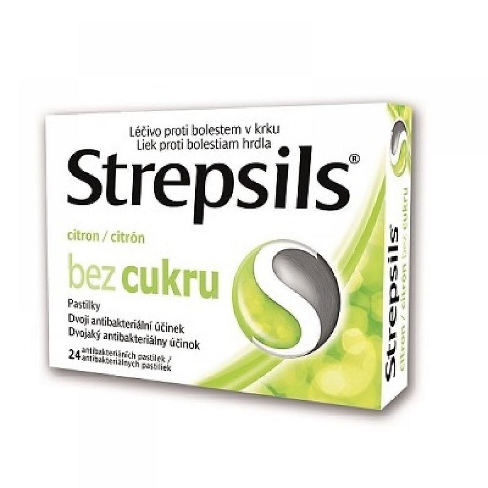 STREPSILS Citron bez cukru 24 pastilek rozpustných v ústech