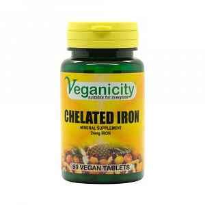 Veganicity CHELATED IRON - chelát železa 24 mg 90 tablet