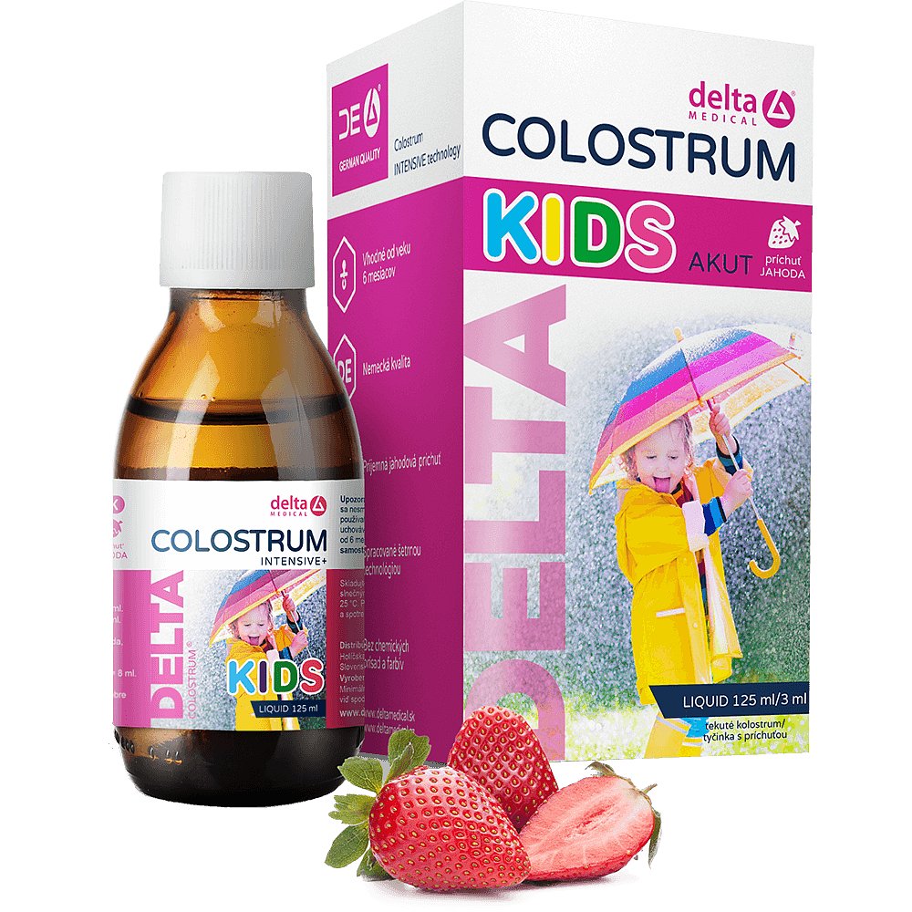 DELTA COLOSTRUM® KIDS Jahoda Tekuté 125ml