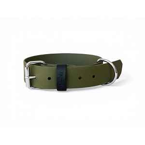 MA-NU Obojek Greeny Dreamy, Khaki, Kování: Chrom, Obvod: 30 - 40 cm, Šířka: 3,8 cm