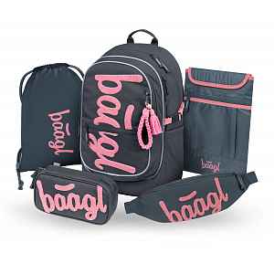 Baagl Školní set Core Logo růžový III