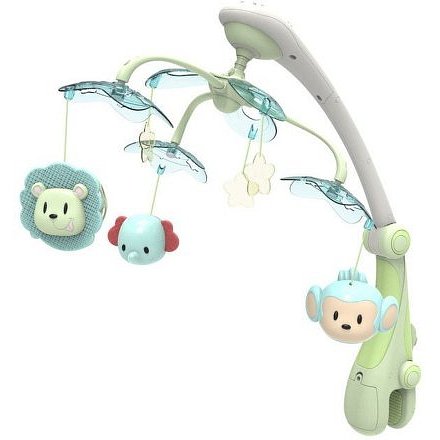 Kolotoč nad postýlku se světelným projektorem Baby Mix safari zelený