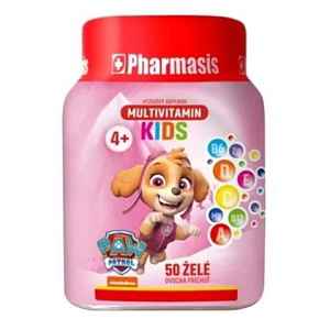PHARMASIS Multivitamin kids Tlapková patrola želé pro děti růžová 50 ks