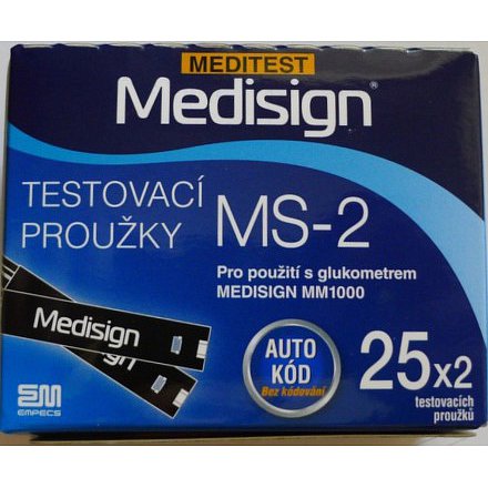 Proužky Testovací Meditest Medisign MS-2 50ks