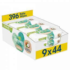 PAMPERS Dětské Čisticí Ubrousky Coconut Pure 378ks (9x42)