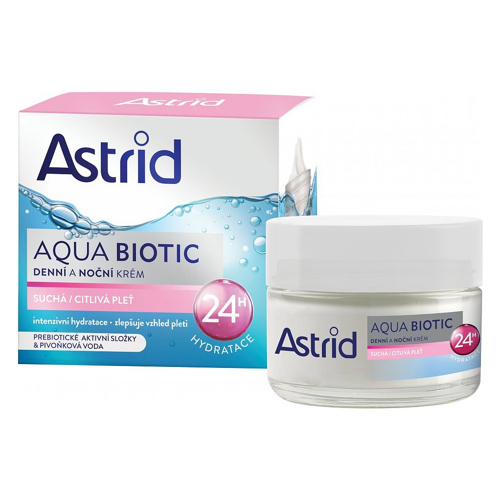 ASTRID AQUA BIOTIC Denní a noční krém pro suchou a citlivou pleť 50 ml