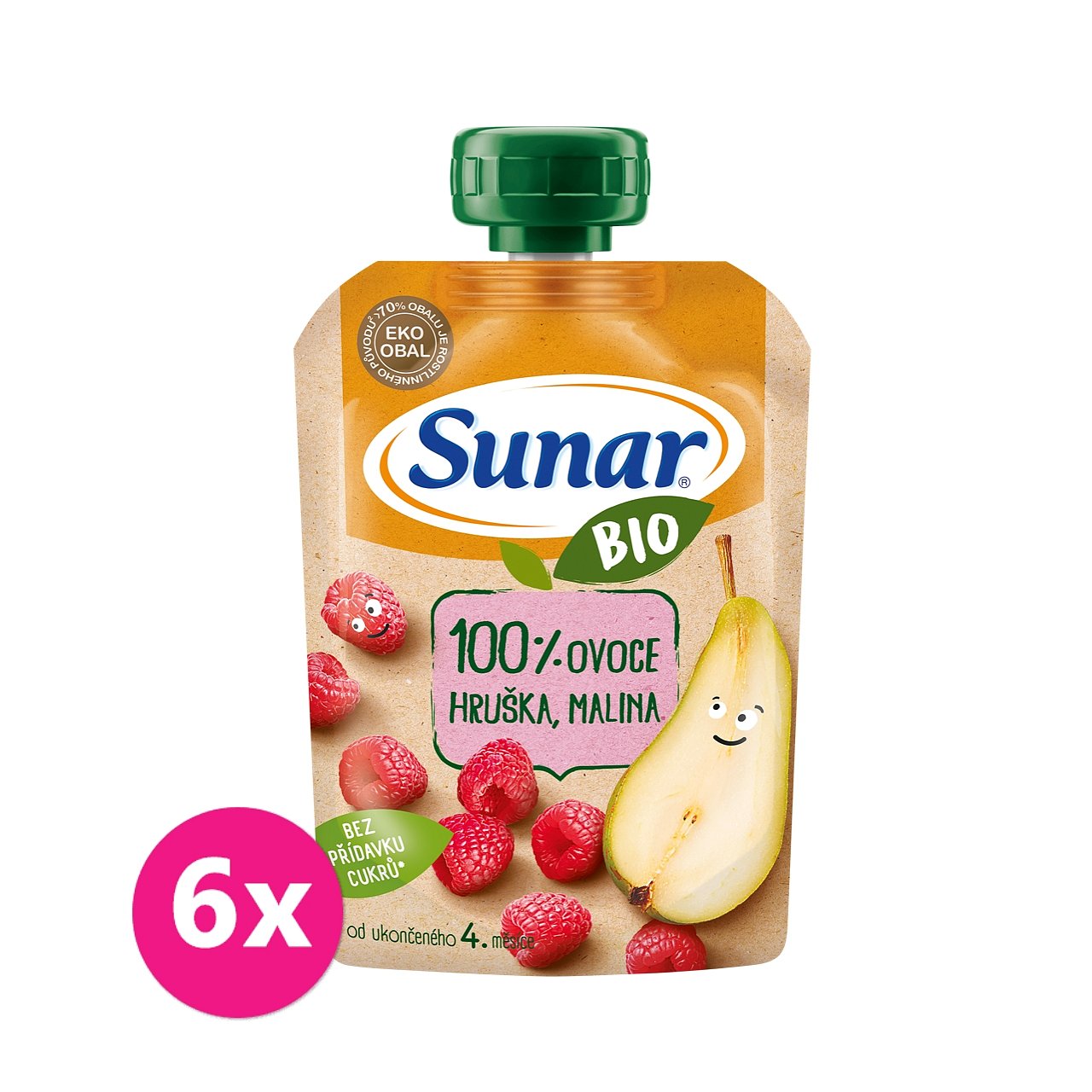6 x SUNAR BIO kapsička Hruška, malina 100 g