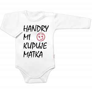 Baby Nellys Body dlouhý rukáv Handry mi kupuje matka,  bílé vel.  62
