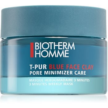 Biotherm Homme T - Pur  Blue Face Clay čisticí maska pro hydrataci pleti a minimalizaci pórů  50 ml