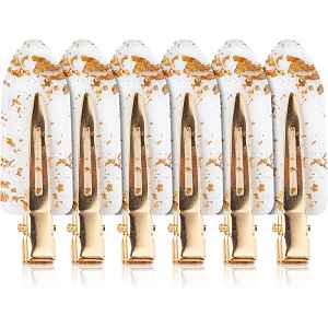Brushworks Gold Flake No Crease Clips sponky do vlasů průhledné 6 ks