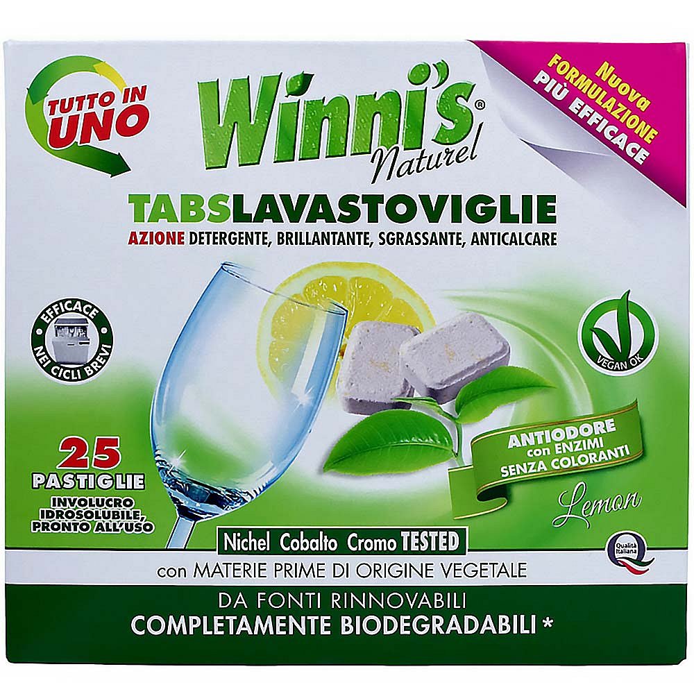 WINNI´S Tabs Lavastoviglie – hypoalergenní multifunkční tablety do myčky nádobí 25 ks